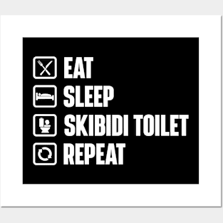 Eat Sleep Skibidi Toilet Repeat - Skibidi Toilet Meme Posters and Art